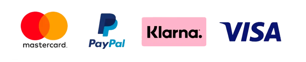 Mastercard, PayPal, Klarna y Visa